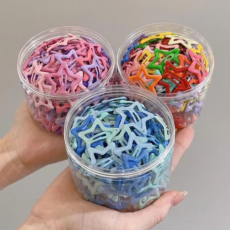 Body Jewelry Wholesale - Pinzas de Pelo Estrella Coloridas Kawaii