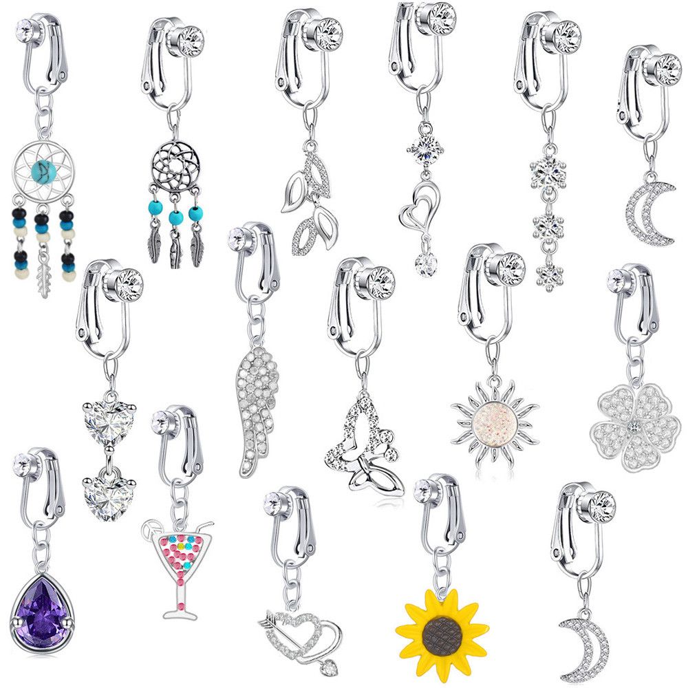 Body Jewelry Earrings - Piercing de ombligo falso, Clip de