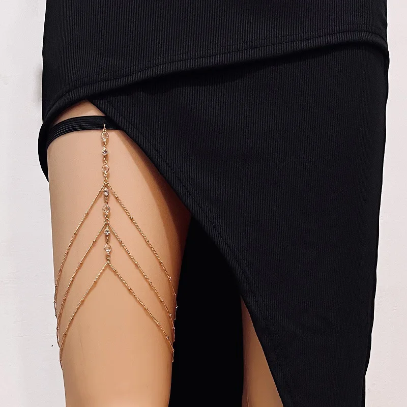 Body Jewelry By The Chain Gang - Cadena de muslo bohemia de moda