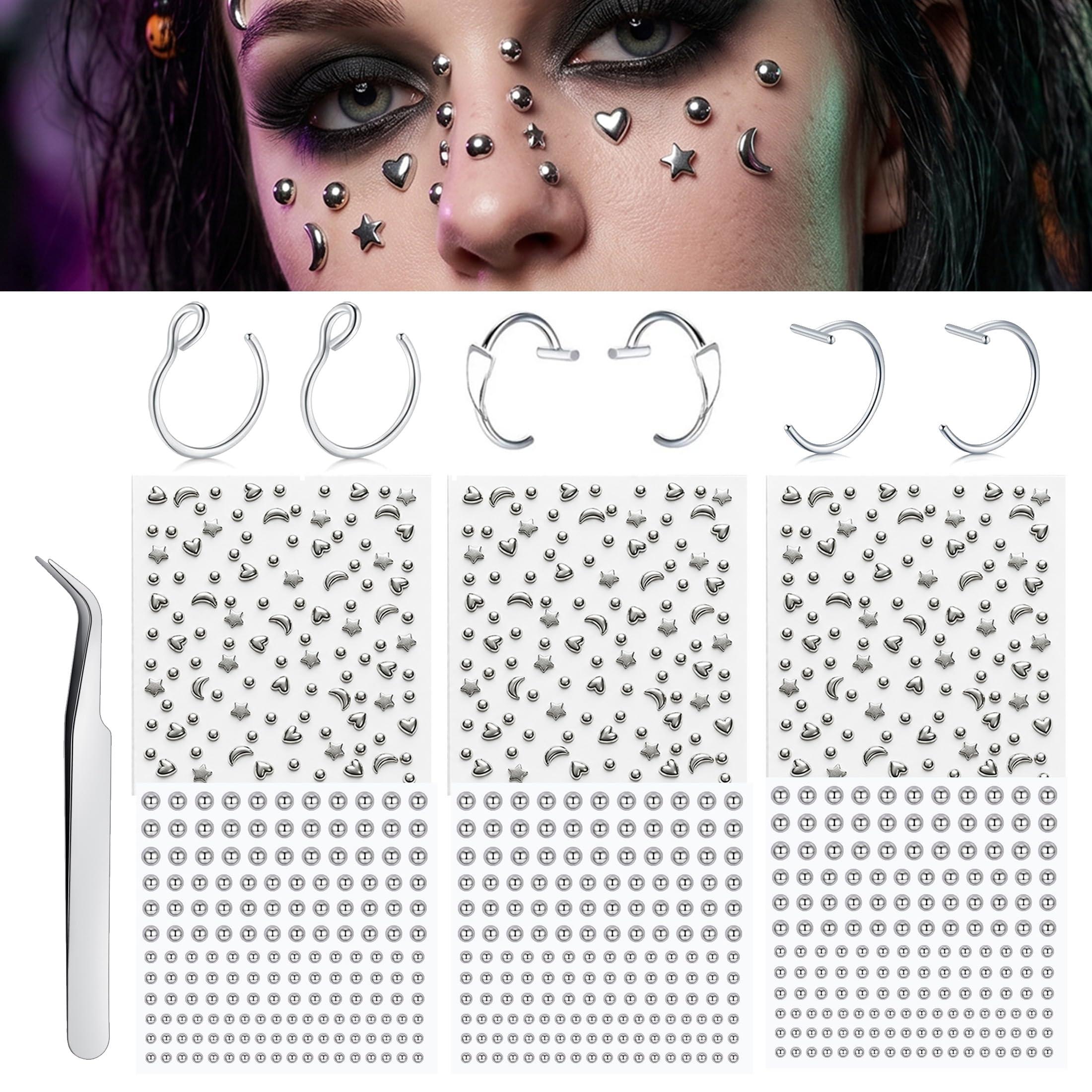 Body Jewelry Nose Studs - Piercings Falsos Adhesivos: Bolas para la