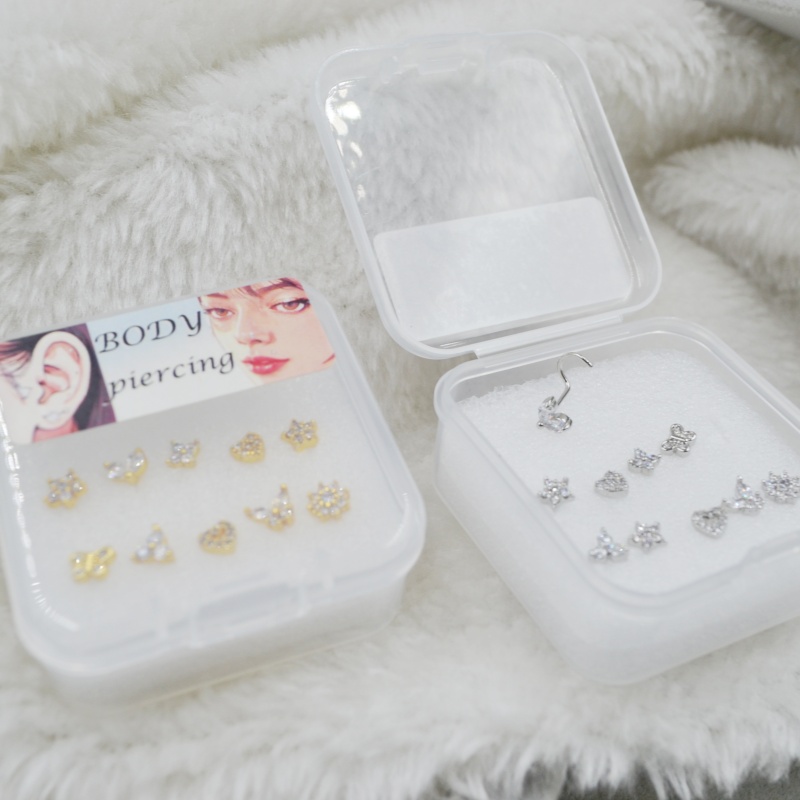 Body Jewelry Jewelry Box - 10 unids/caja CZ anillos para la