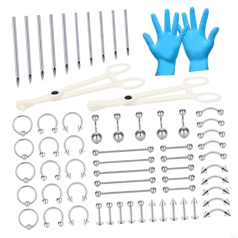 Body Jewelry Industrial - completo joyería para piercing 64 piezas