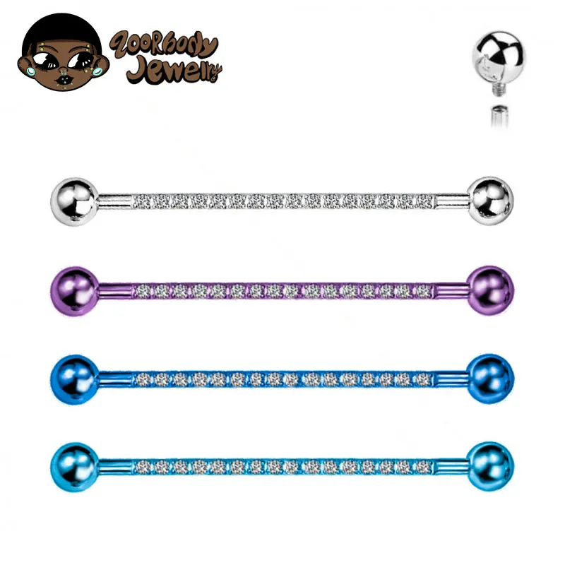 Body Jewelry Industrial - F136 Grado de implante Titanio 14G