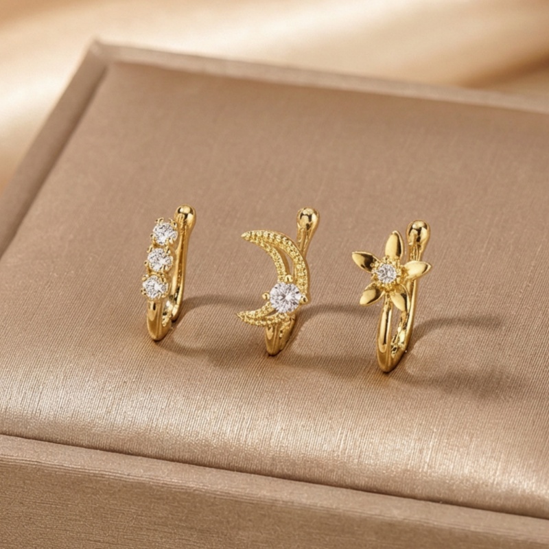 Body Jewelry Nose Studs - Juego de 3 pinzas para la