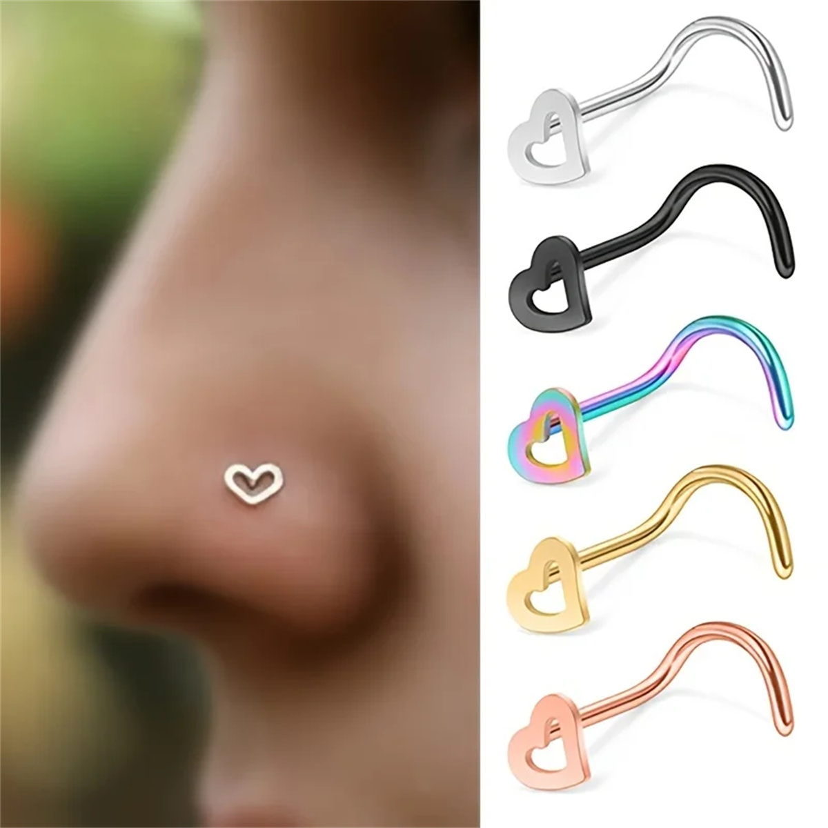 Body Jewelry Metal Types - EVISPOL 5 Piezas de Piercings de