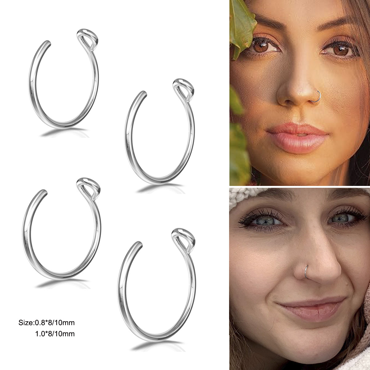 2 Piezas de Anillos de Nariz d - Body Jewelry Metal Types reseña y precio