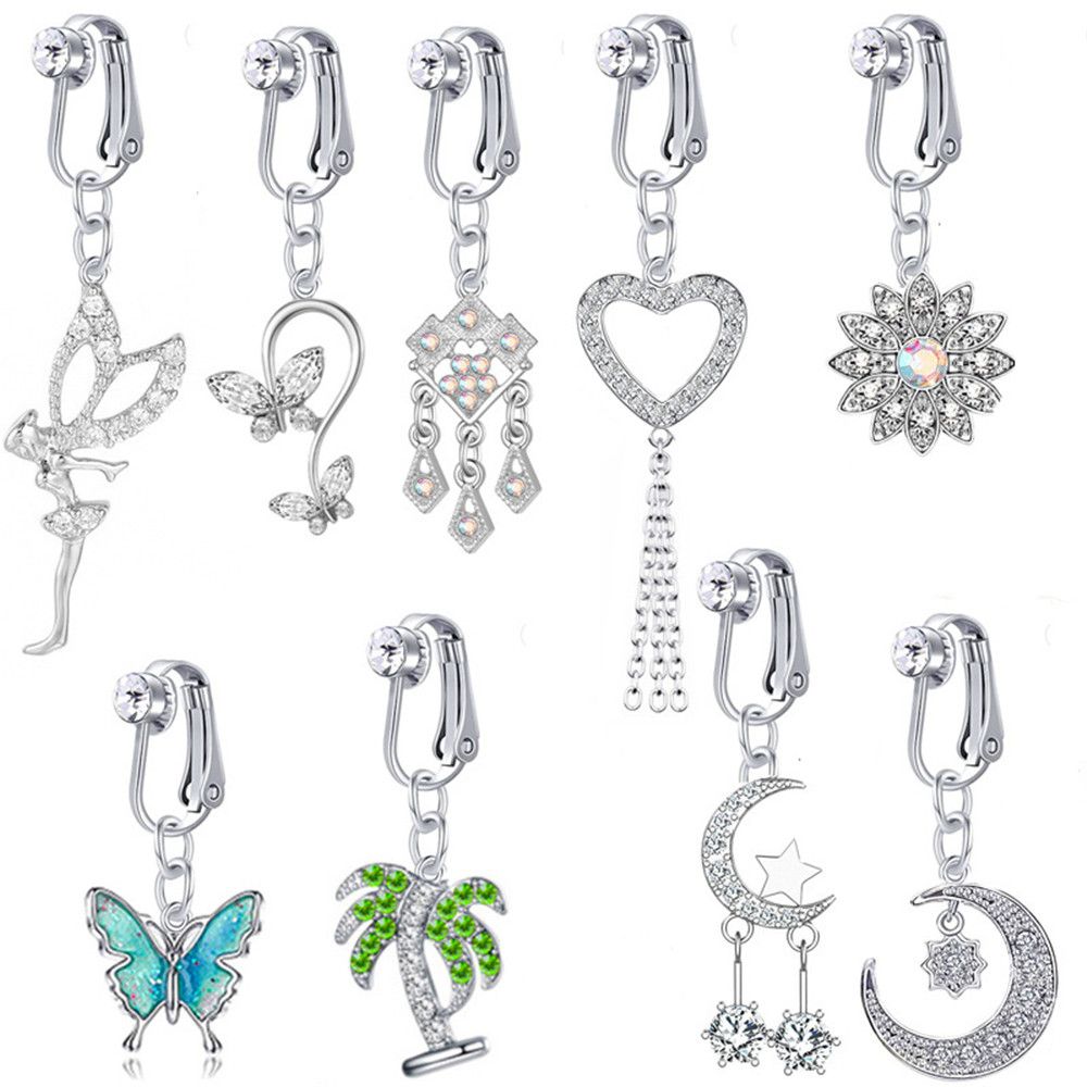 Piercing de ombligo falso, Cli - Body Jewelry Earrings reseña y precio