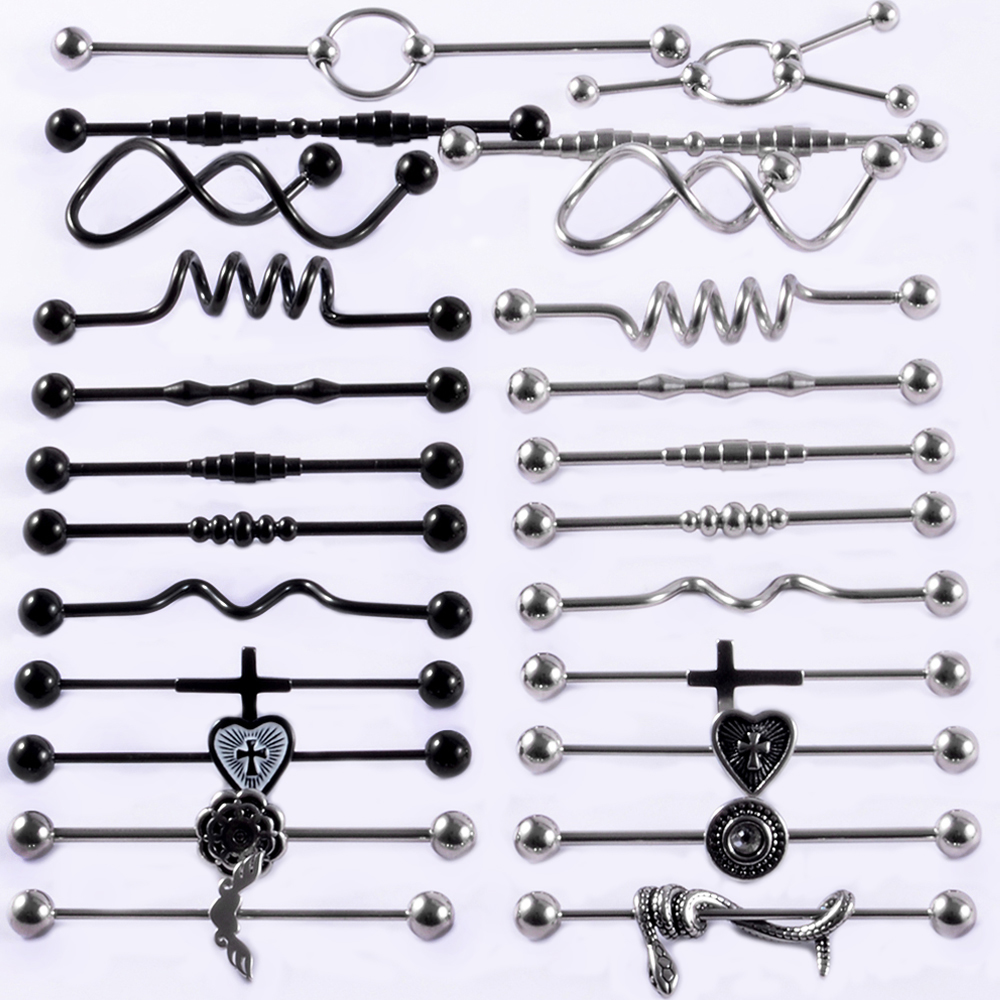 1 Uds. Anillo de barra Industr - Body Jewelry Industrial reseña y precio