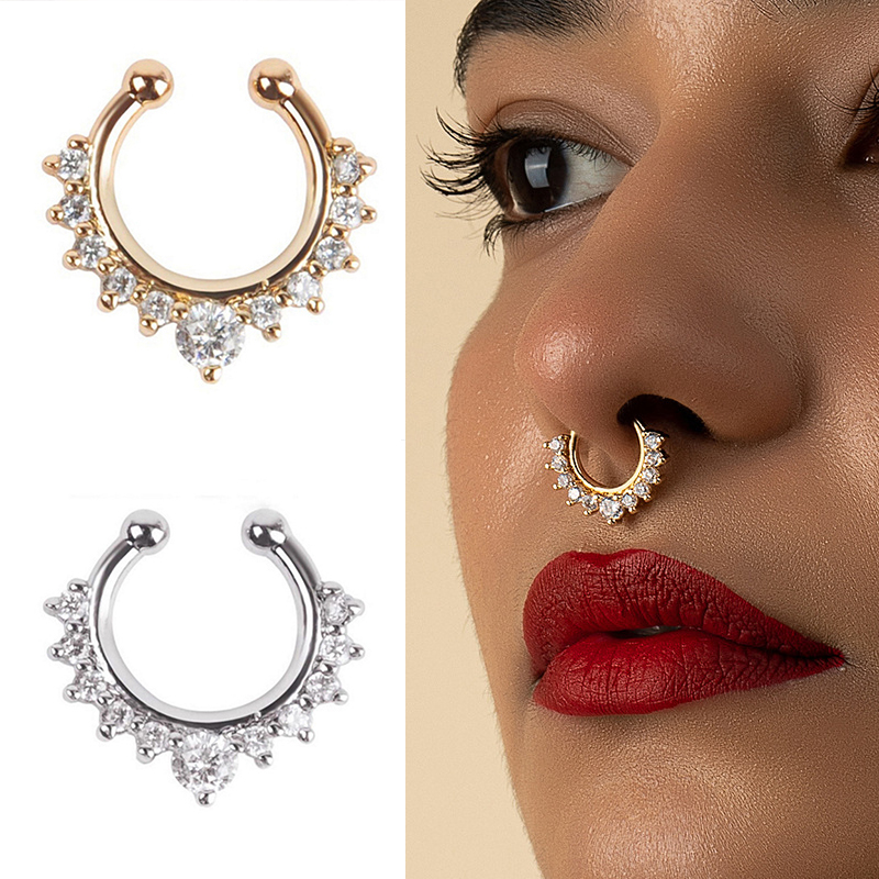 Clip de nariz en forma de U pa - Body Jewelry Ear reseña y precio