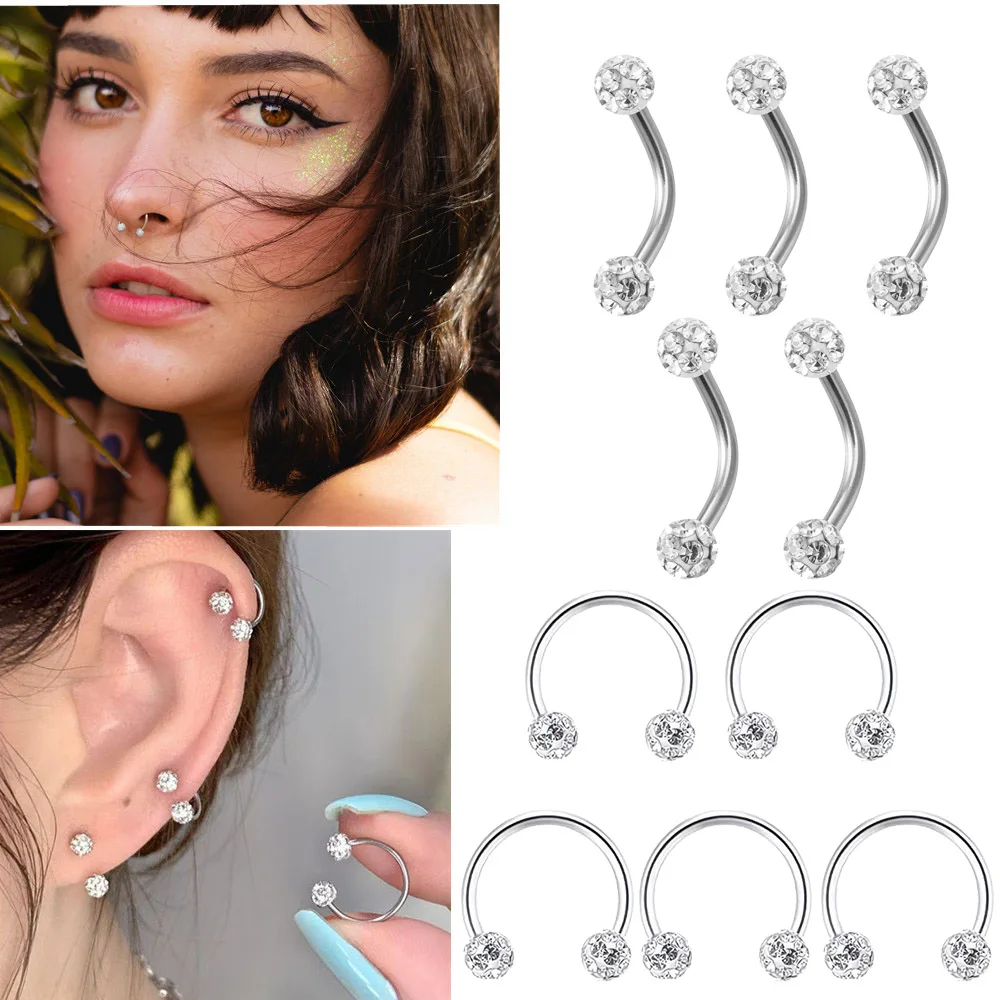 Anillo de labio en espiral con - Body Jewelry Metal Types reseña y precio
