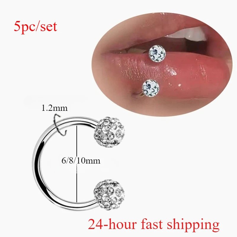 Anillo de labio en espiral con - Body Jewelry Metal Types reseña y precio