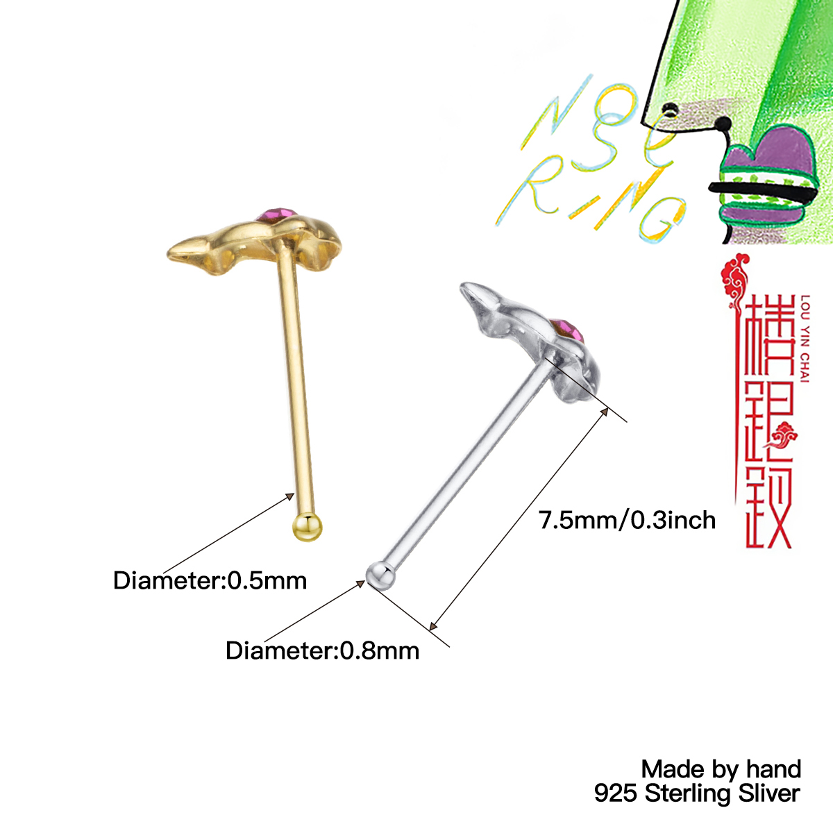 Mini tachuelas de plata de ley - Body Jewelry Metal Types reseña y precio