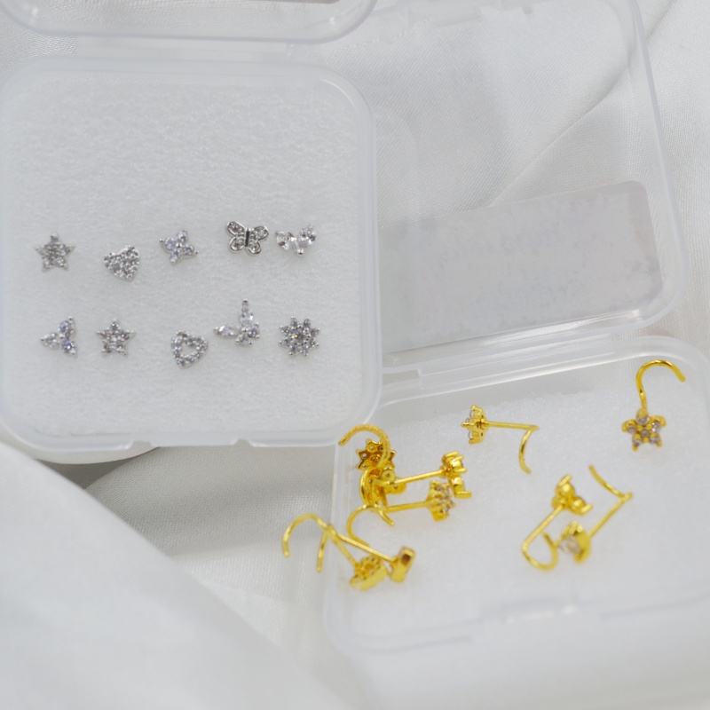 10 unids/caja CZ anillos para  - Body Jewelry Jewelry Box reseña y precio