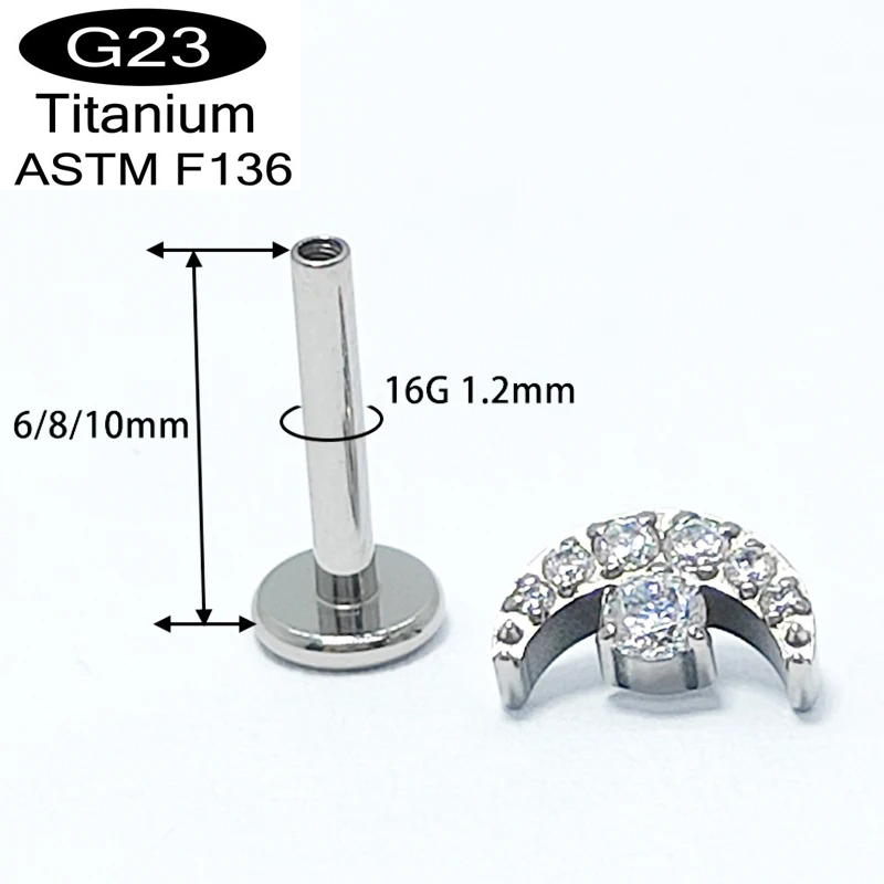 G23 Titanio Crescent-Luna-dise - Dermal Anchor Top reseña y precio
