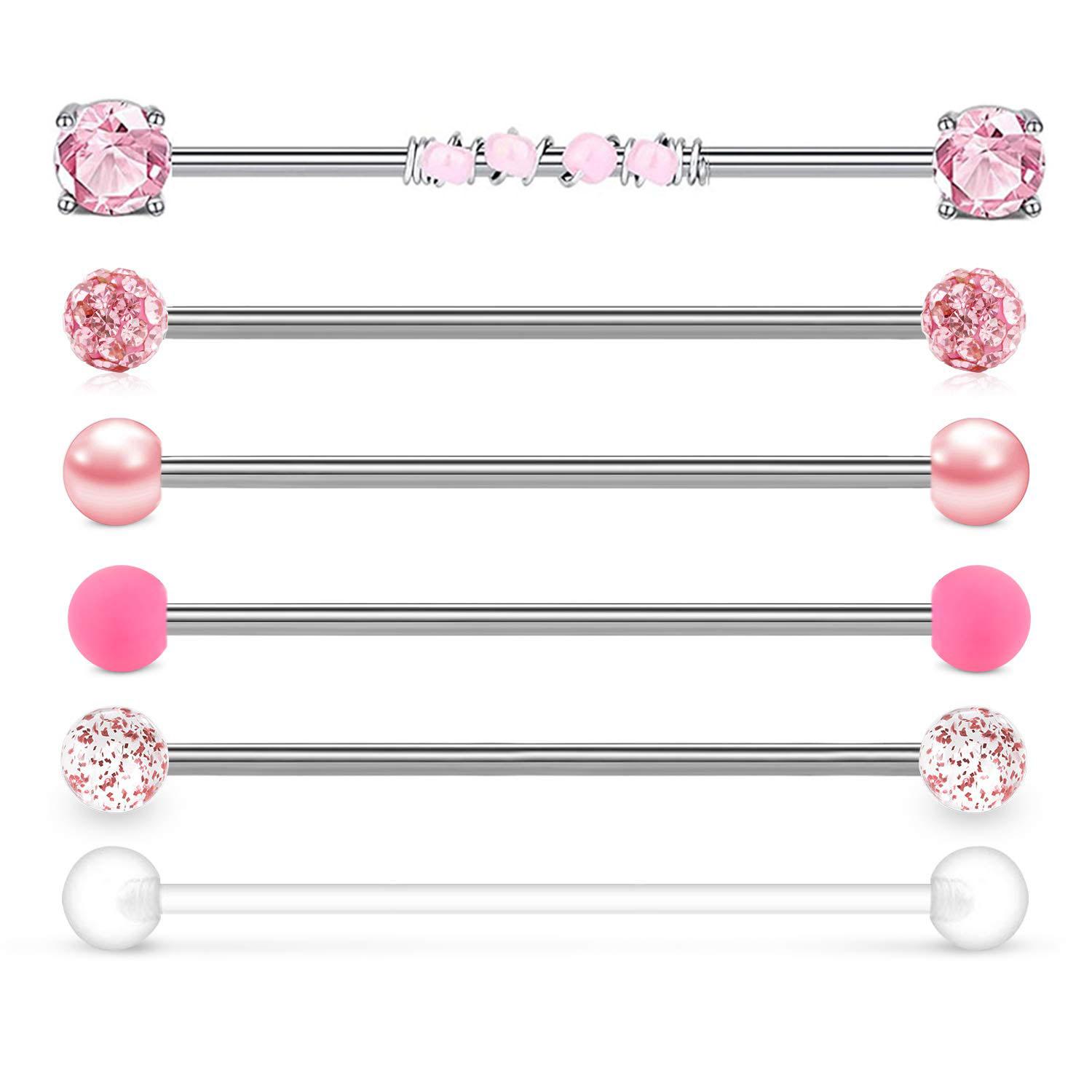 1pc / 6pcs 14G 38mm de acero i - Body Jewelry Industrial reseña y precio