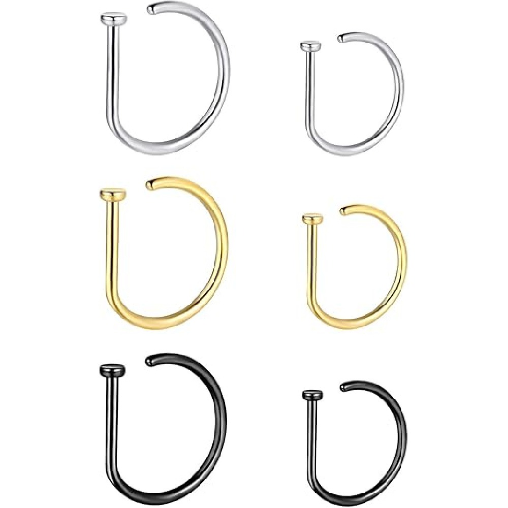 Paquete de 4 anillos de nariz  - Body Jewelry Nose Studs reseña y precio