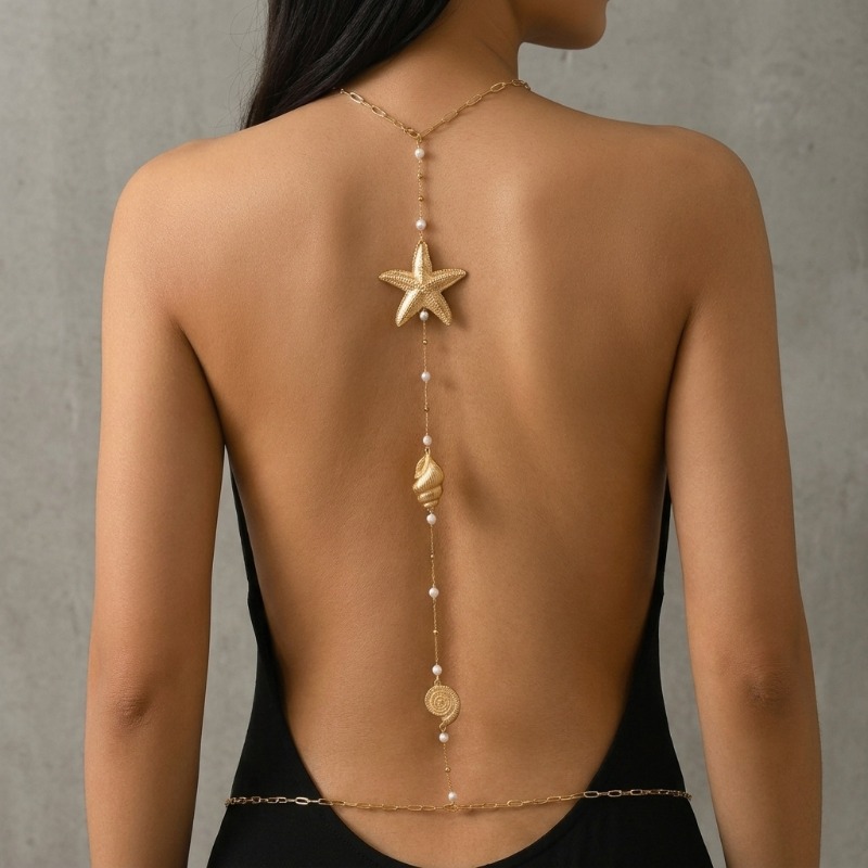 Cadena corporal sexy de moda p - Body Jewelry Back reseña y precio