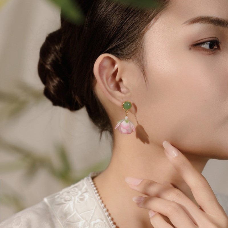 Pendientes de Flor de Loto Úni - Body Jewelry Wholesale reseña y precio