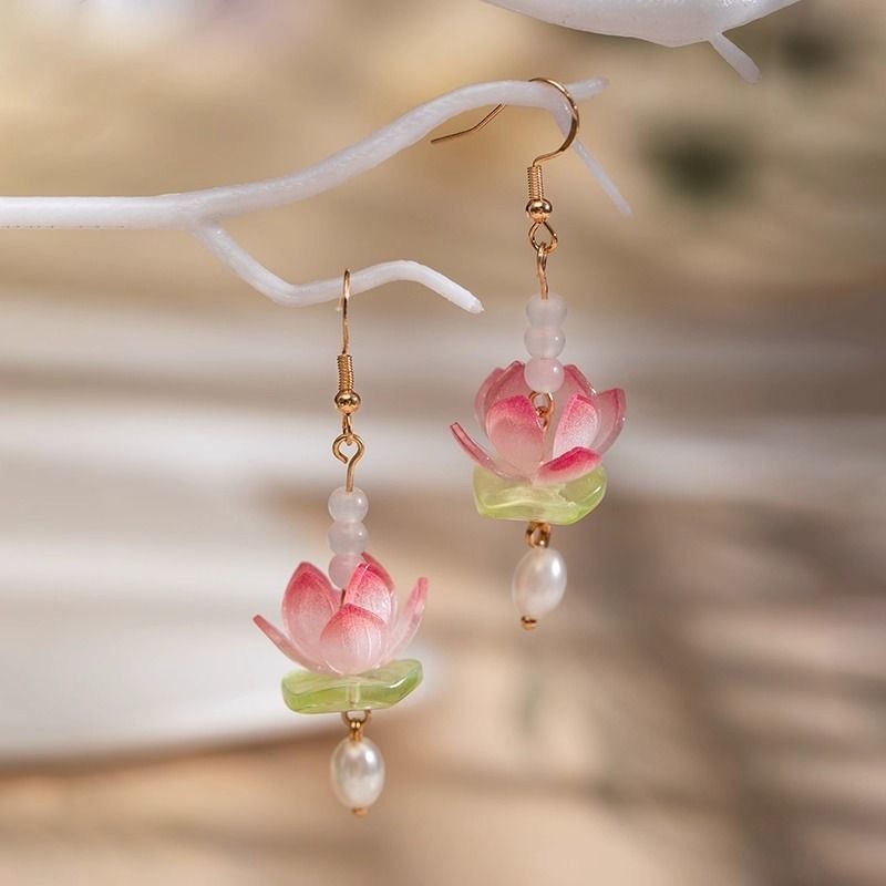 Pendientes de Flor de Loto Úni - Body Jewelry Wholesale reseña y precio
