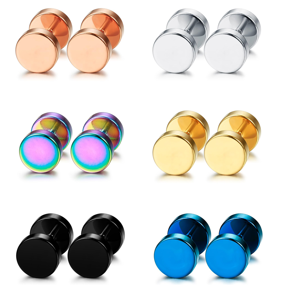 Pendientes de tuerca de acero  - Body Jewelry Tunnels reseña y precio