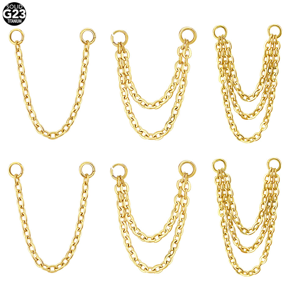 1/5 Uds. Cadena doble de titan - Body Jewelry Industrial reseña y precio