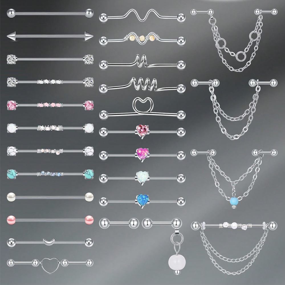 Pendiente industrial de barra  - Body Jewelry Industrial reseña y precio