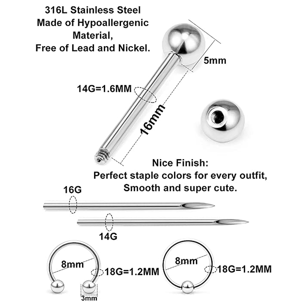 Kit de Piercing de acero inoxi - Body Jewelry Industrial reseña y precio
