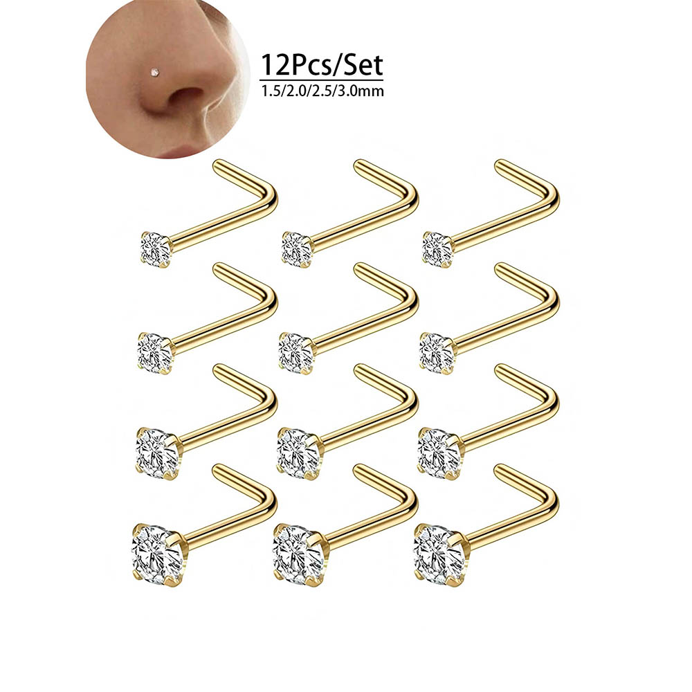 Juego completo de 12 piezas de - Body Jewelry Nose Studs reseña y precio